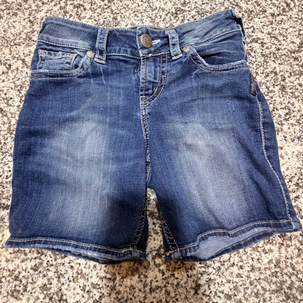 Silver Jeans Co Suki Mid Short Women 26 Stretch Denim Dark Wash Indie Boho